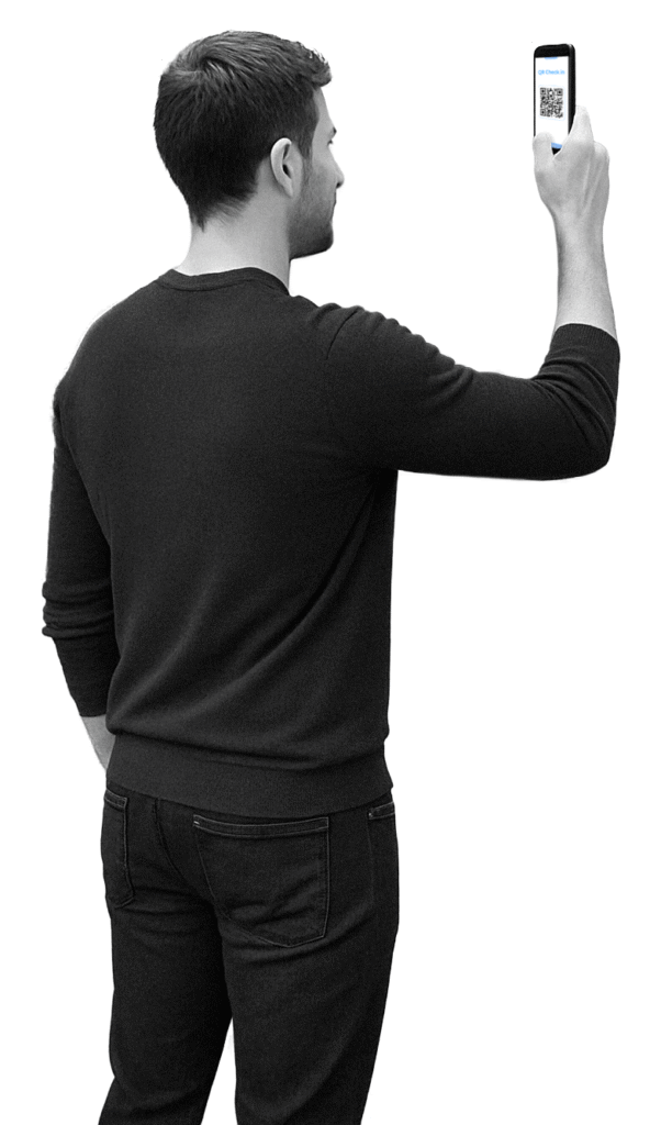 Attendee scanning the WITR QR code at an event